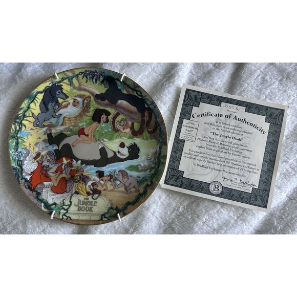Disney's Musical Memories The Jungle Book Collector Plate Bradford Exchange COA - Picture 1 of 5